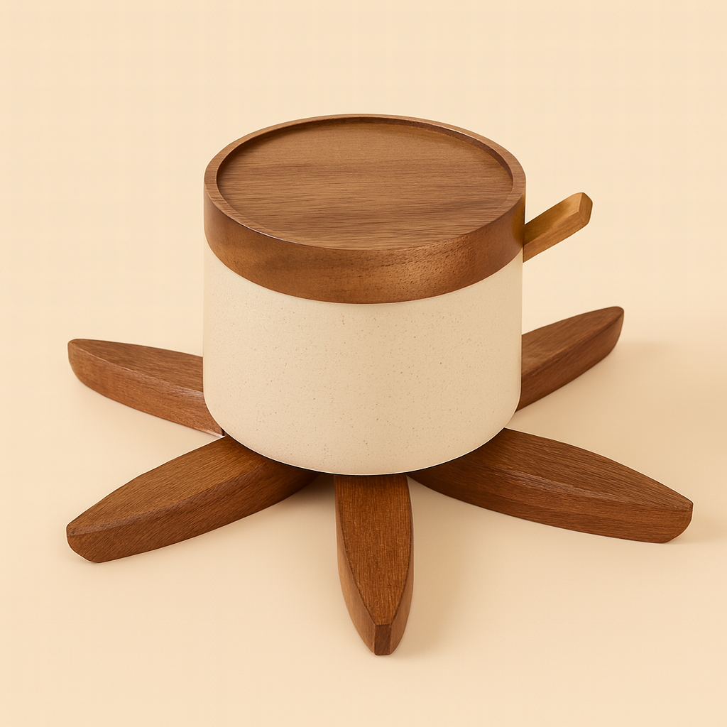 Foldable Wooden Trivet – Functional Art for Your Kitchen