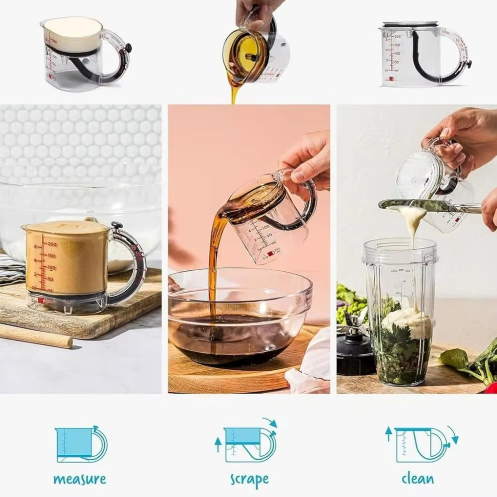 Adjustable Measuring Cup — Transparent Kitchen Measuring Tool